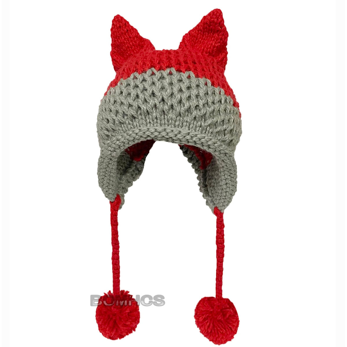 BomHCS Cute Fox Ears Beanie Winter Warm 100% Handmade Knit Hat - Executive-Skincare