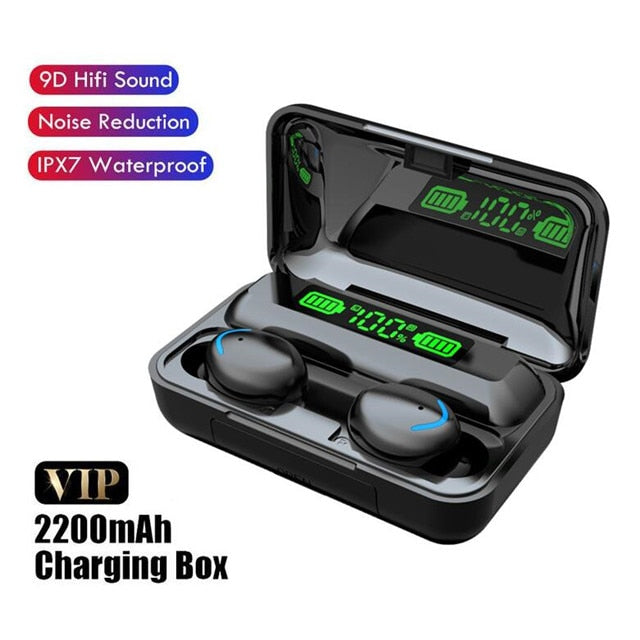 TWS Bluetooth Earphones 2200mAh Charging Box Wireless Headphone Fone Stereo Wireless Headset with Mic Sports Waterproof Earbuds - Executive-Skincare