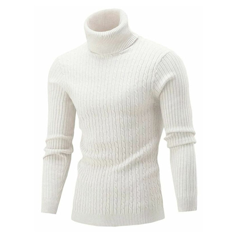 Winter Warm Turtleneck Sweater Autumn Men&#39;s Rollneck Warm Knitted Sweater protect the neck S-XXL - Executive-Skincare