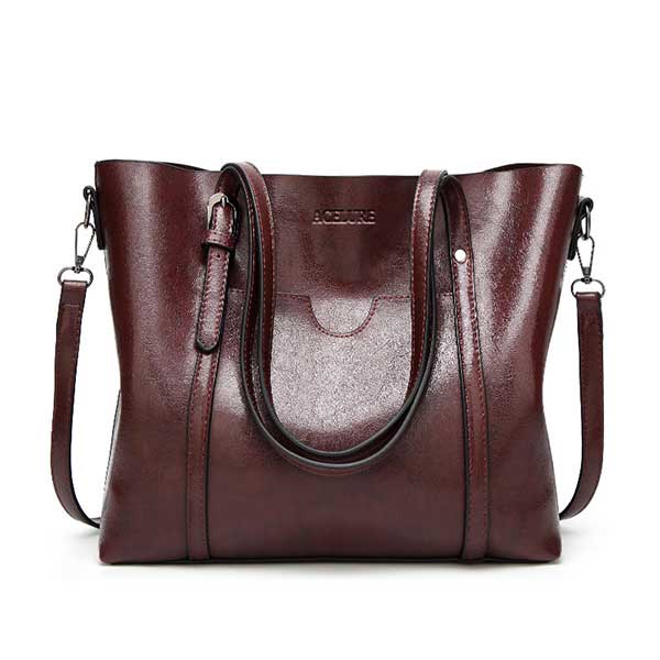 ACELURE Women bag Oil wax Women&#39;s Leather Handbags Luxury Lady Hand Bags With Purse Pocket Women messenger bag Big Tote Sac Bols - Executive-Skincare