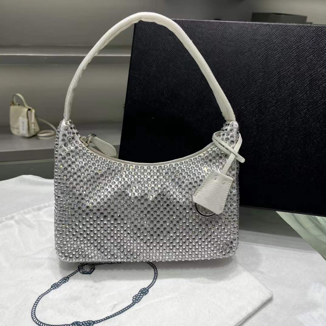 New Ladies Handbag, Rhinestone Underarm Bag Casual - Executive-Skincare