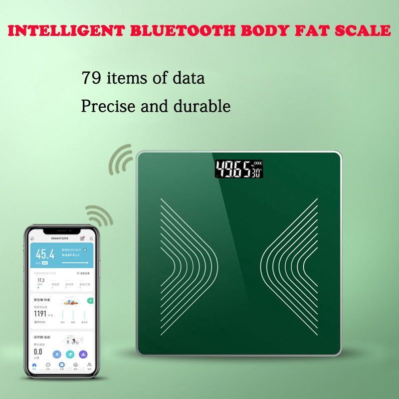 Bluetooth Electronic Scale Body Fat Scale LCD Digital Bathroom Body Scale - Executive Quality Store