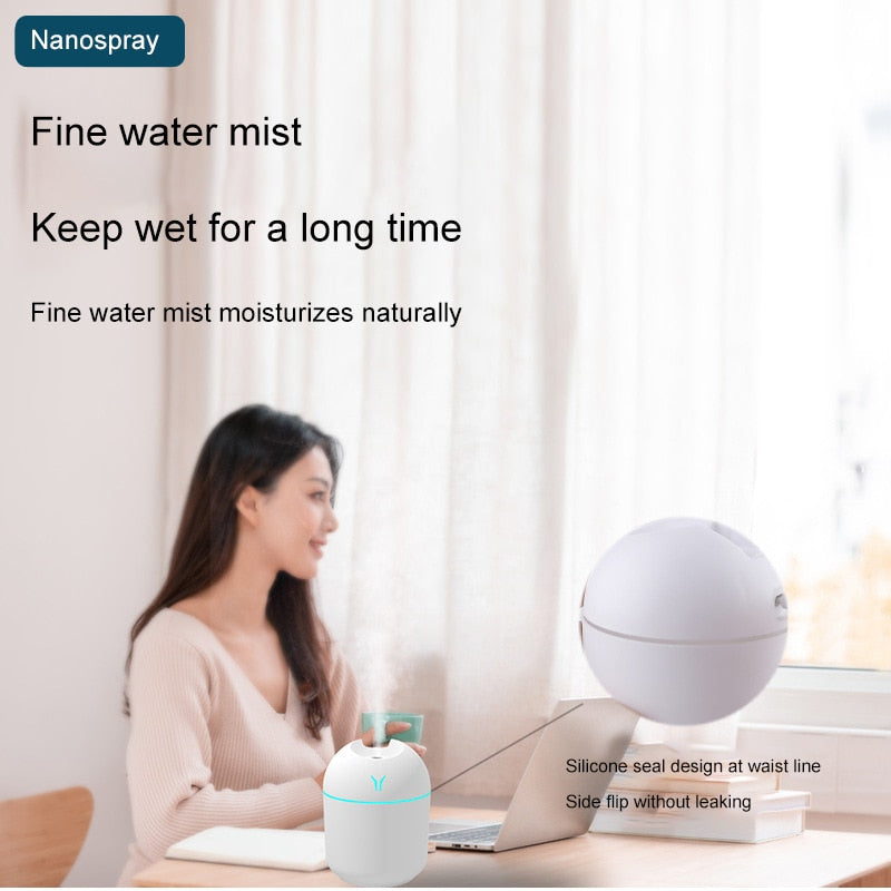 250ML Mini  Ultrasonic Air Humidifier  USB Essential Oil Diffuser  Purifier Aroma Anion Mist Maker - Executive Quality Store