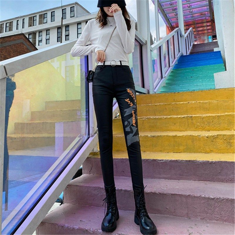 Women Pants Leather Pants Women&#39;s High Waist Feet Winter Black Casual Pants Pantalones De Mujer - Executive-Skincare