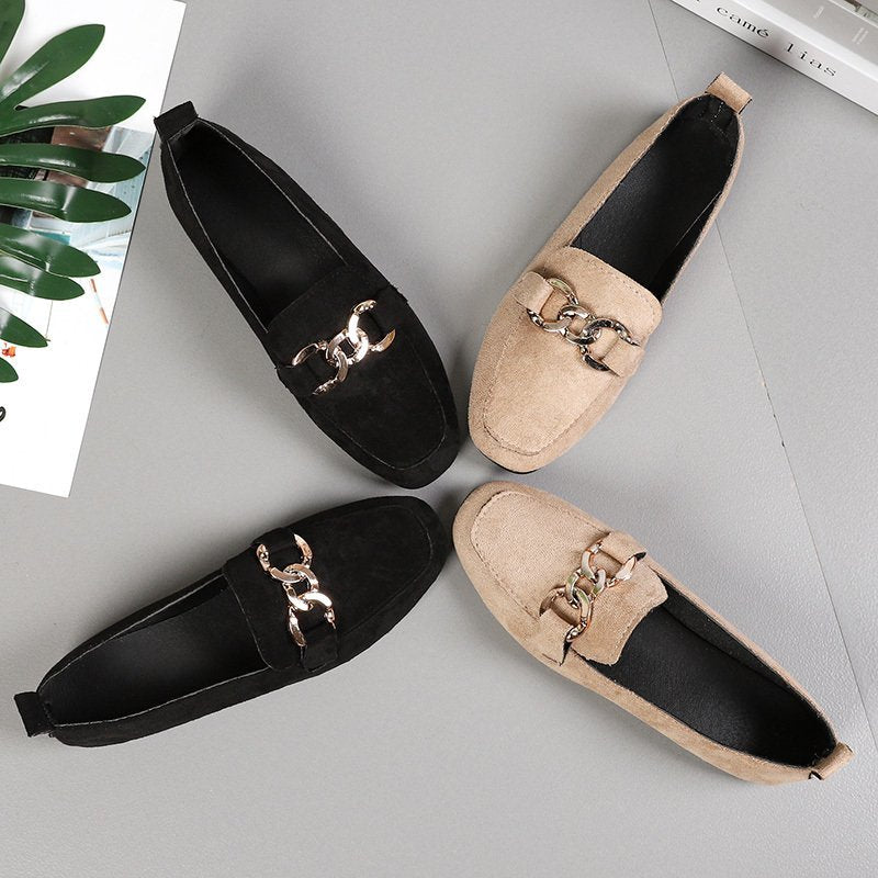 Spring Fashion Flat Shoes Women Quality Metal Slip on Loafer Shoes Ladies Flats Mocassins Big Size 35-41 Sapato Feminino 2021 - Executive-Skincare