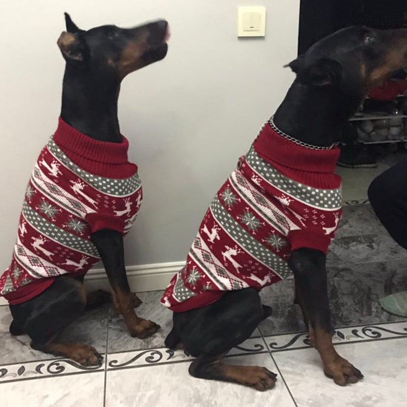 British Knitting Pet Dog Sweater for Medium Large Dogs Christmas Elk Big Dog Clothes Labrador Pitbull Pullovers Mascota Clothing - Executive-Skincare