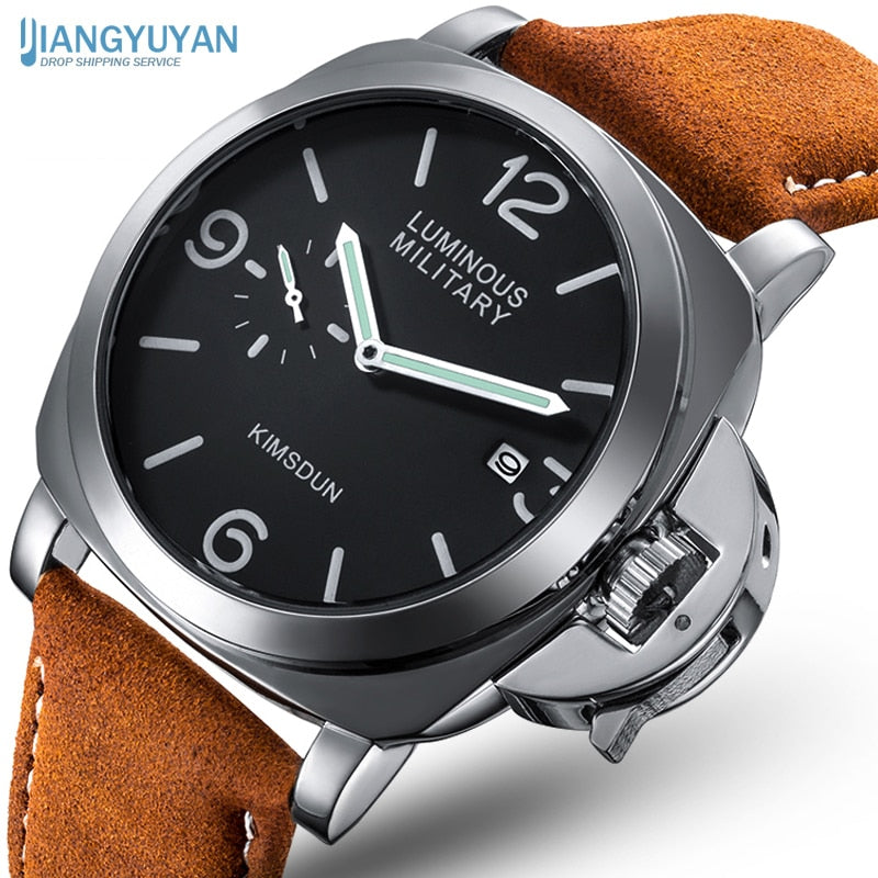 Luxury Top Brand Sport Watch Men Waterproof Quartz Brown Leather Military Wrist Watch Men Army Clock Male relojes hombre hodinky - Executive-Skincare