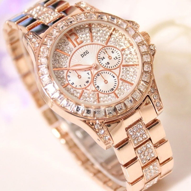 Fashion Women Watch with Diamond Watch Ladies Top Luxury Brand Ladies Casual Women&#39;s Bracelet Crystal Watches Relogio Feminino - Executive-Skincare