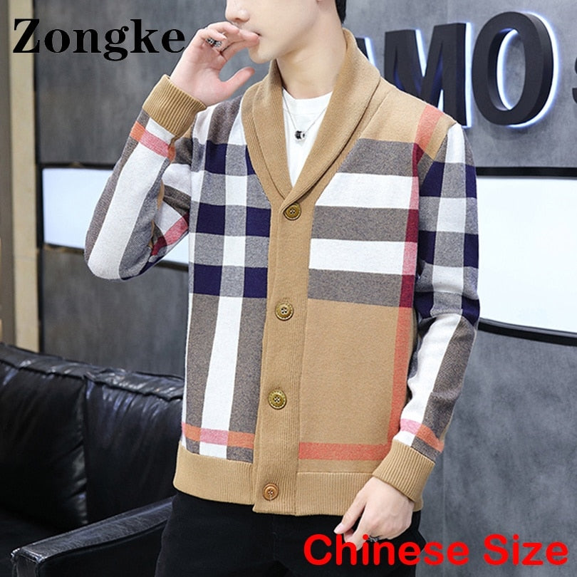 Zongke Black Cardigan Luxury Jumper Mens Sweater Clothing Cardigan Men Winter Jacket Size 2XL 2022 Autumn Winter New Arrivals - Executive-Skincare