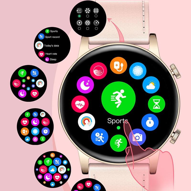 New Bluetooth Call Ladies Smart Watch Women AMOLED 360*360 HD Screen Always Display Watches Custom Dial  SmartWatch For Xiaomi - Executive-Skincare