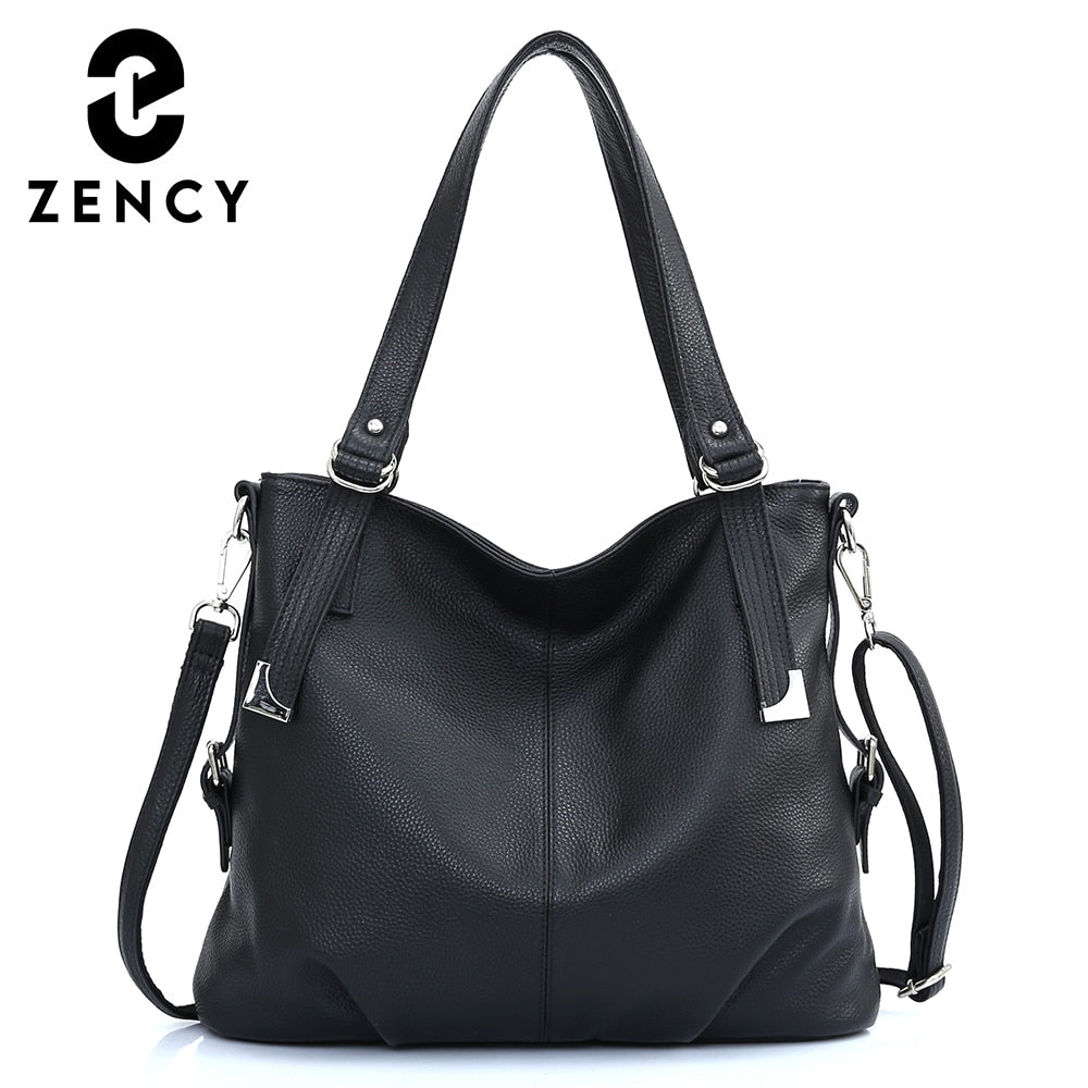 Zency Genuine Leather Bags For Women Simple Classic Shoulder Bag Large Commute Soft Crossbody Tote Handbag Female High Quality - Executive-Skincare