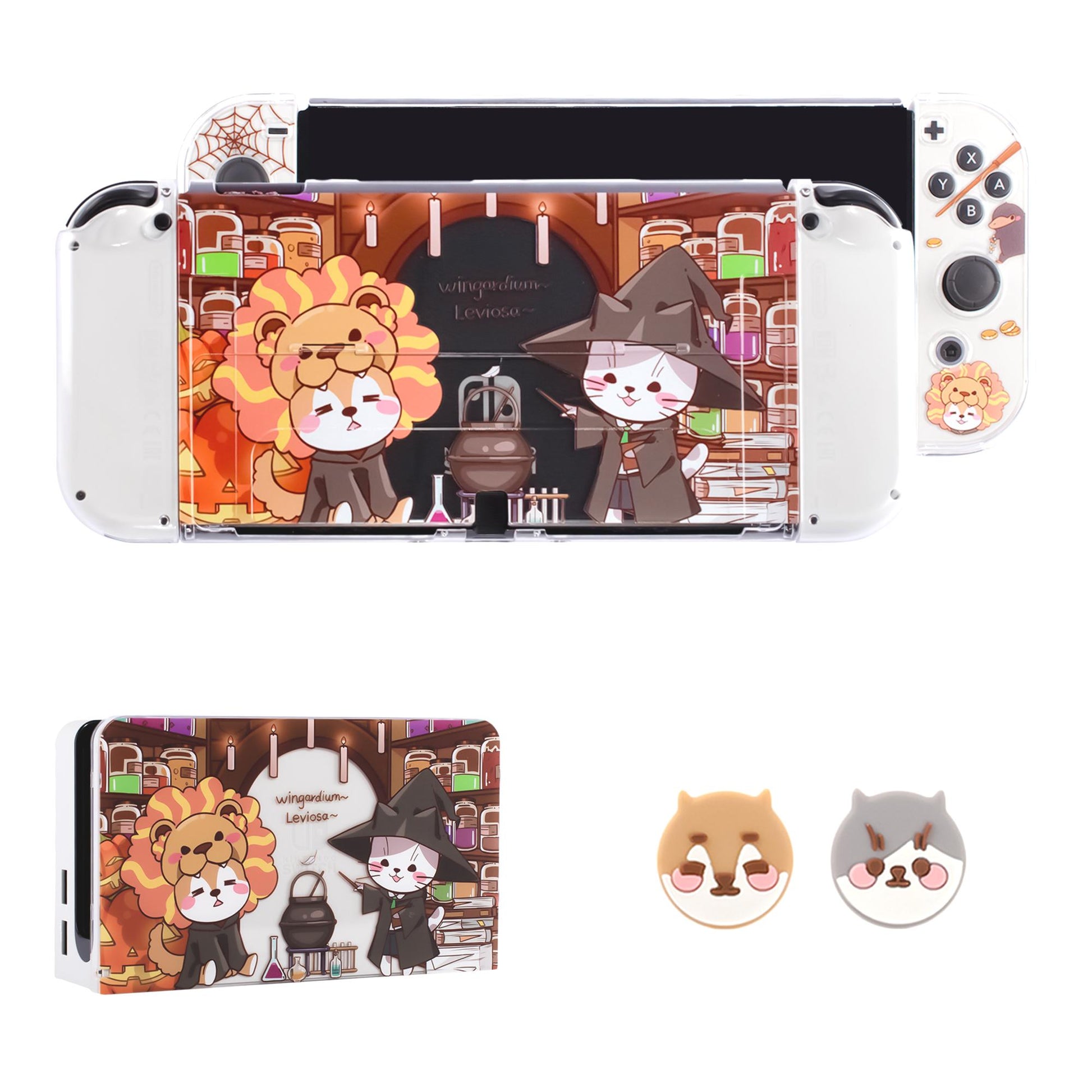 pawdiary switch oled case switch oled case matter finish oden kanto cooking nintendo switch oled tpu case cat dog - Executive-Skincare