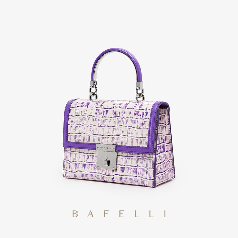 BAFELLI 2022 WOMNE&#39;S NEW HANDBAG LUXURY BRAND K GOLD SERIES FASHION PURPLE EVENING PURSE SHOULDER WINTER STYLE WOOL CASUAL - Executive-Skincare