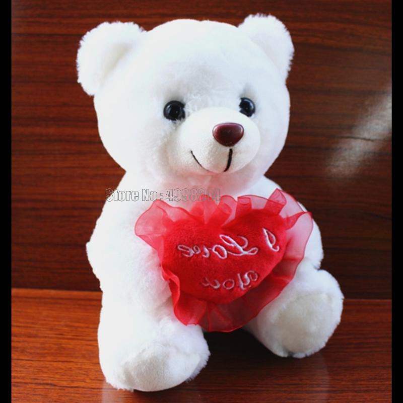 22cm Heart Talk Teddy Bear Stuffed Animal Led Glowing Luminous Plush Cute Teddy Dolls Baby Gift Kids I Love You Toy - Executive-Skincare