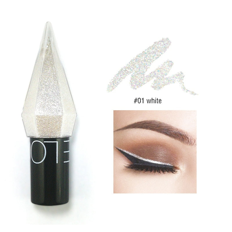 Shiny Eye Liners Pigment Silver Rose Gold Color Liquid Glitter eyeshadow Professional Eyeliner Beauty Cosmetics Makeup for Women - Executive-Skincare