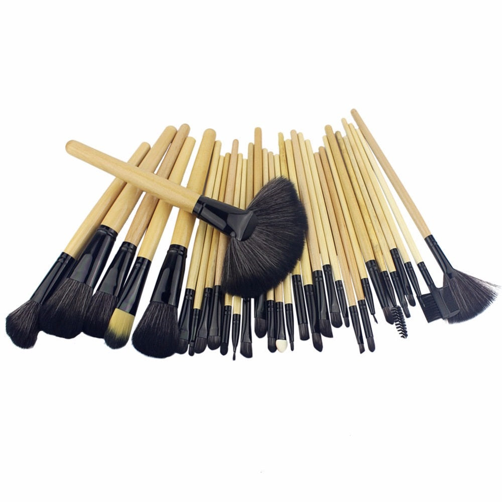 32 PCS pincel de maquiagem make up brushes maquiagem profissional of makeup brush set + Black Leather Bag - Executive-Skincare