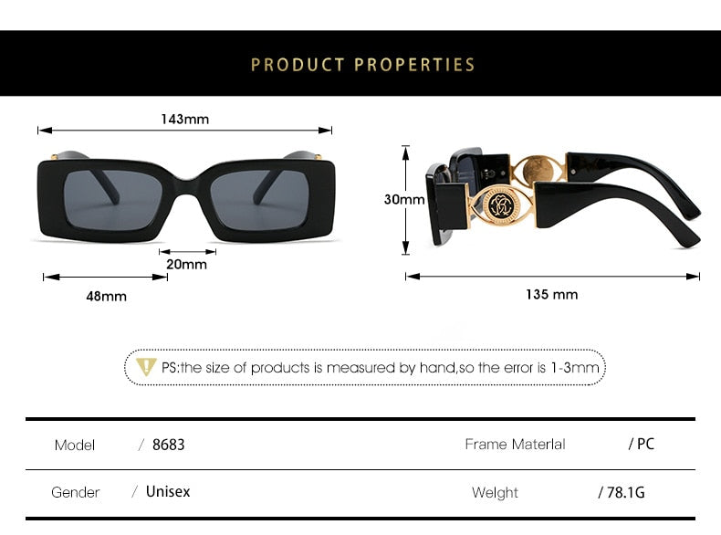 Hot Square Frame Sunglasses Women 2022 Luxury Brand Designer Retro Gradient Sun Glasses Men Black  Glasses Shades for Women - Executive-Skincare