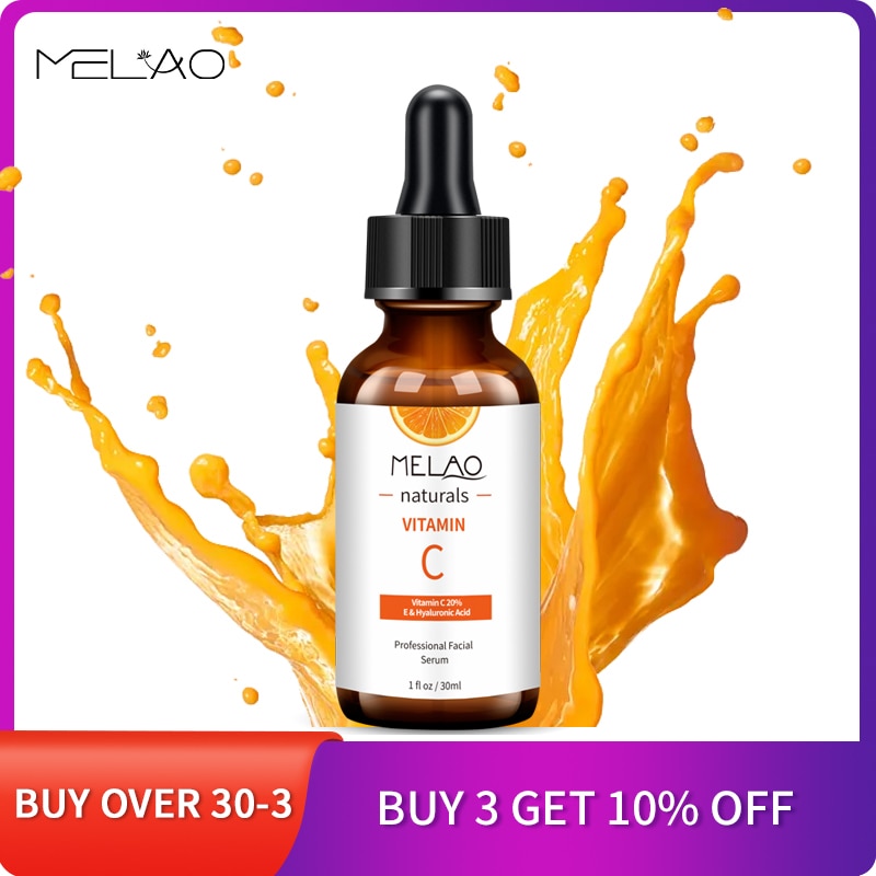 Melao Natural Vitamin C Serum Original For Face Dark Spot Whitening Brighten Moisturizing VC Essence Vit For Stretch Mark 30ml - Executive-Skincare