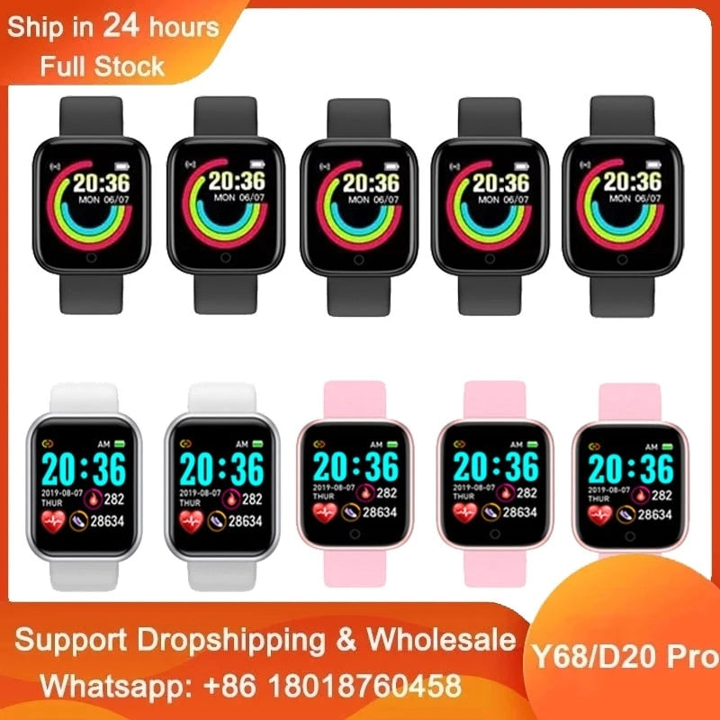 Wholesale 10PC Y68 D20 Smart Watch Male Female Free Shipping Put Photo Heart Rate Waterproof Best Smart watch IWO 13 Y68/D20 Pro - Executive-Skincare