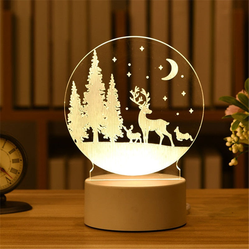 Romantic Love 3D Acrylic Led Lamp for Home Children&#39;s Night Light Table Lamp Birthday Party Decor Valentine&#39;s Day Bedside Lamp - Executive-Skincare