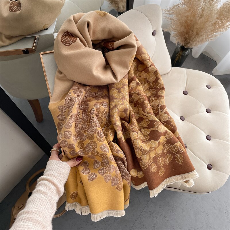 Luxury Brand Cashmere Warm Scarf for Women Design Winter Thick Shawl Wrap Pashmina Blanket Poncho Female Bufanda Echarpe Foulard - Executive-Skincare