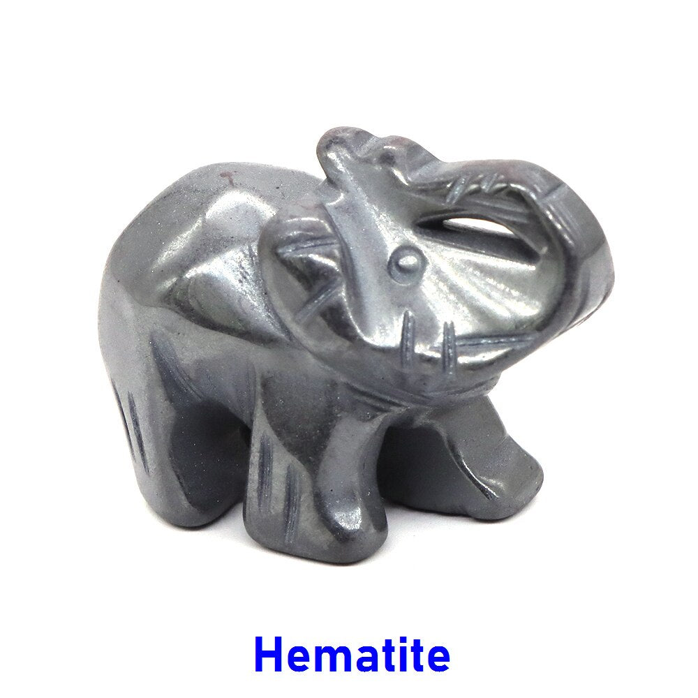 Elephant Statue Natural Gemstone Carved Healing Crystal Amethyst Quartz Animals Figurine Reiki Stones Lucky Decoration Wholesale - Executive-Skincare