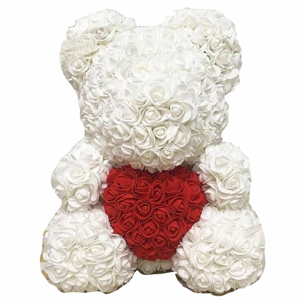 25/40CM Rose Bear Artificial Flowers Teddy Roses Bear for Wedding Anniversary Girlfriend Valentine&#39;s Day Christmas DIY Gifts Box - Executive-Skincare