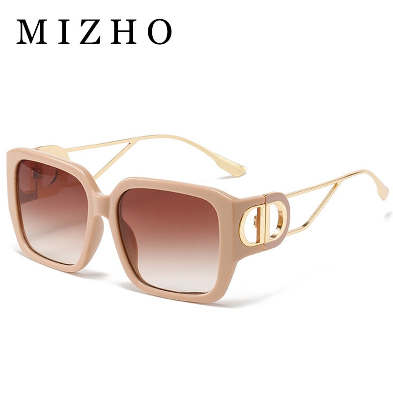 MIZHO Oversized Sunglasses Women Big Frame Luxury Brand The Letter D Sunglasses Female Fashion Shades UV400 Vintage Glasses Red - Executive-Skincare