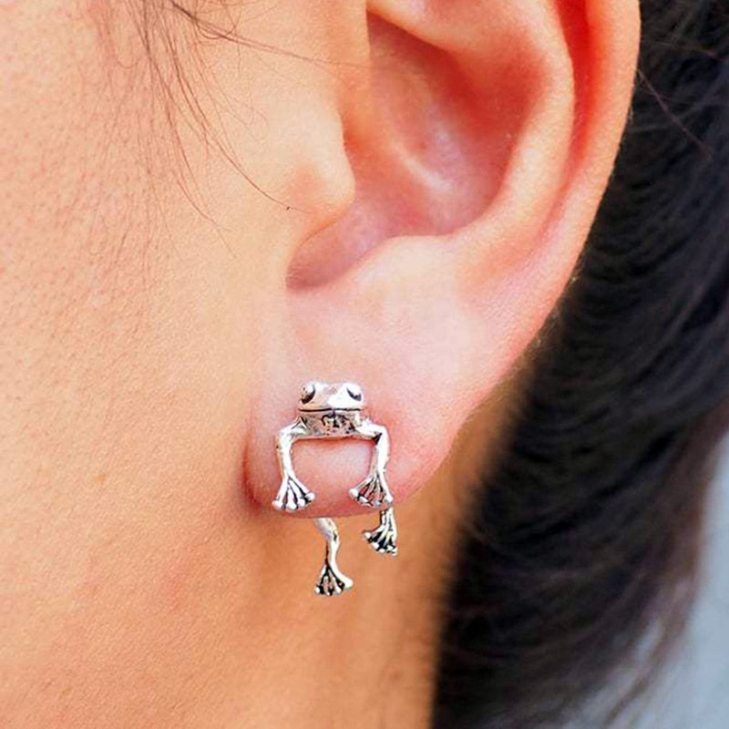 Cute Frog Earrings 2021 Trend Funny Animal Earrings for Women Girls Stud Earrings Statement Earring  Ear Piercing Jewelry Gifts - Executive-Skincare