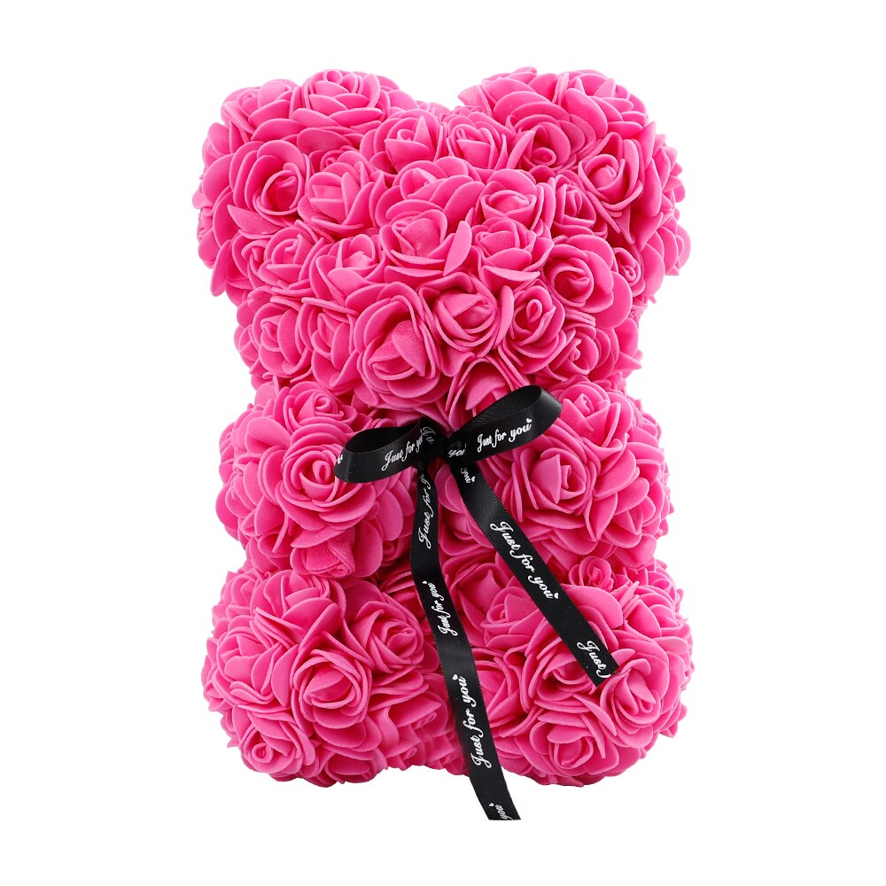 25cm Teddy Rose Bear Girlfriend Valentines Day Gift Artificial Flowers Rose Bear Anniversary Wedding Mother&#39;s Day Gifts Home Dec - Executive-Skincare