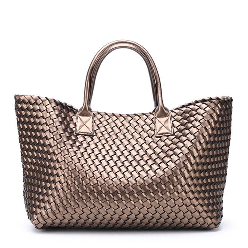 Women’s  Large Tote 2022 Trends Luxury Designer Handbags New Woven Colorblock Shoulder Bags Fashion Composite Bags Shopping Bags - Executive-Skincare