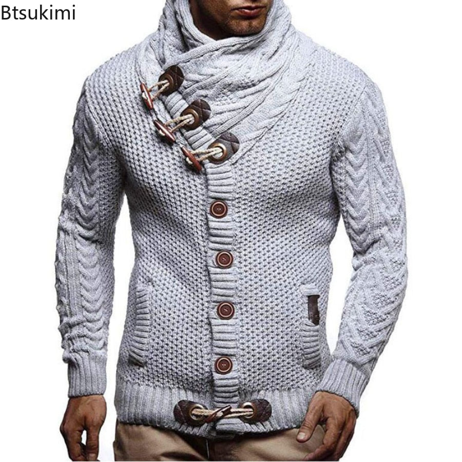 Autumn Winter Man Sweaters Streetwear Clothes Turtleneck Sweater Men Long Sleeve Knitted Pullovers Soft Warm Basic Sweater Male - Executive-Skincare