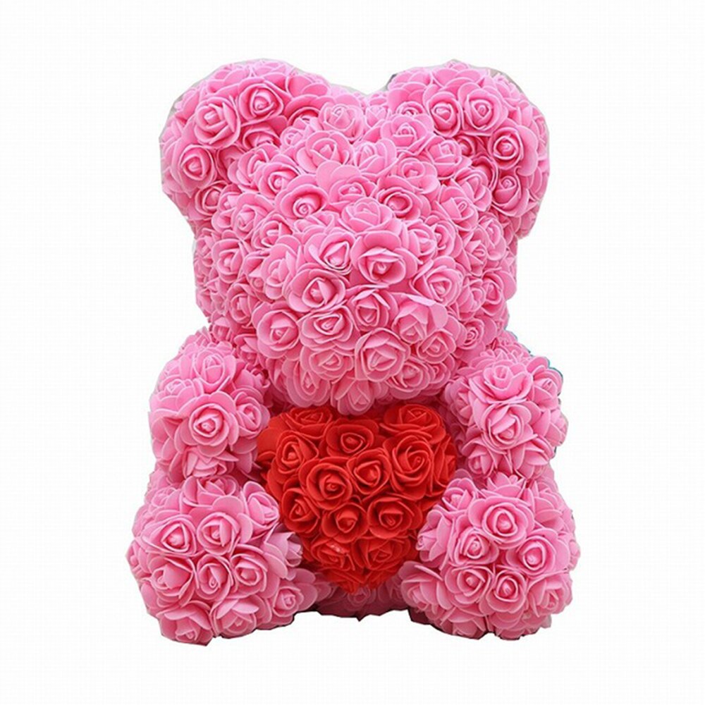 25/40CM Rose Bear Artificial Flowers Teddy Roses Bear for Wedding Anniversary Girlfriend Valentine&#39;s Day Christmas DIY Gifts Box - Executive-Skincare