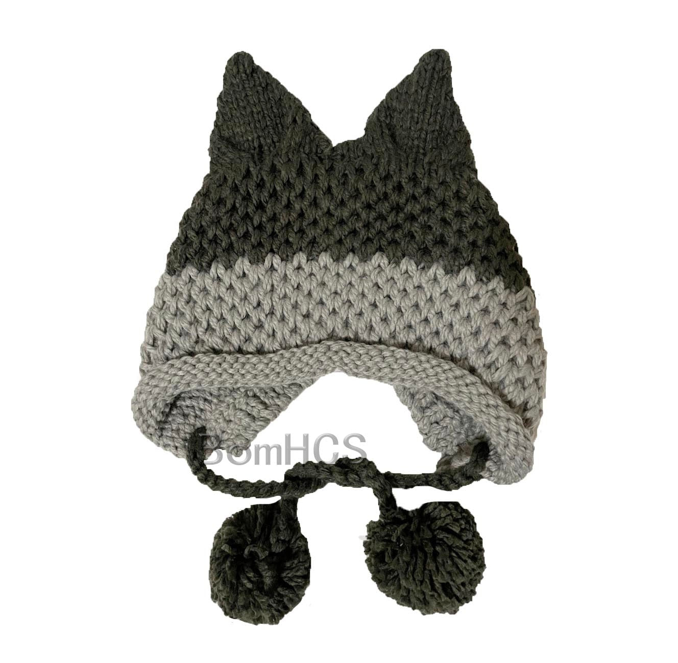 BomHCS Cute Fox Ears Beanie Winter Warm 100% Handmade Knit Hat - Executive-Skincare