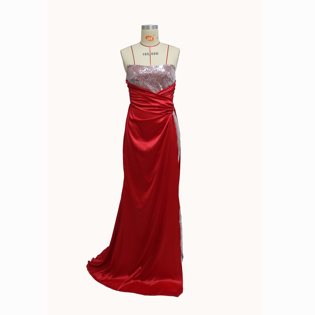 Cutubly Gown Robe Dresses Summer New Women&#39;s Sequin Split Dress Long Slim Strapless Vestidos Red Evening Party Club Wear Night - Executive-Skincare