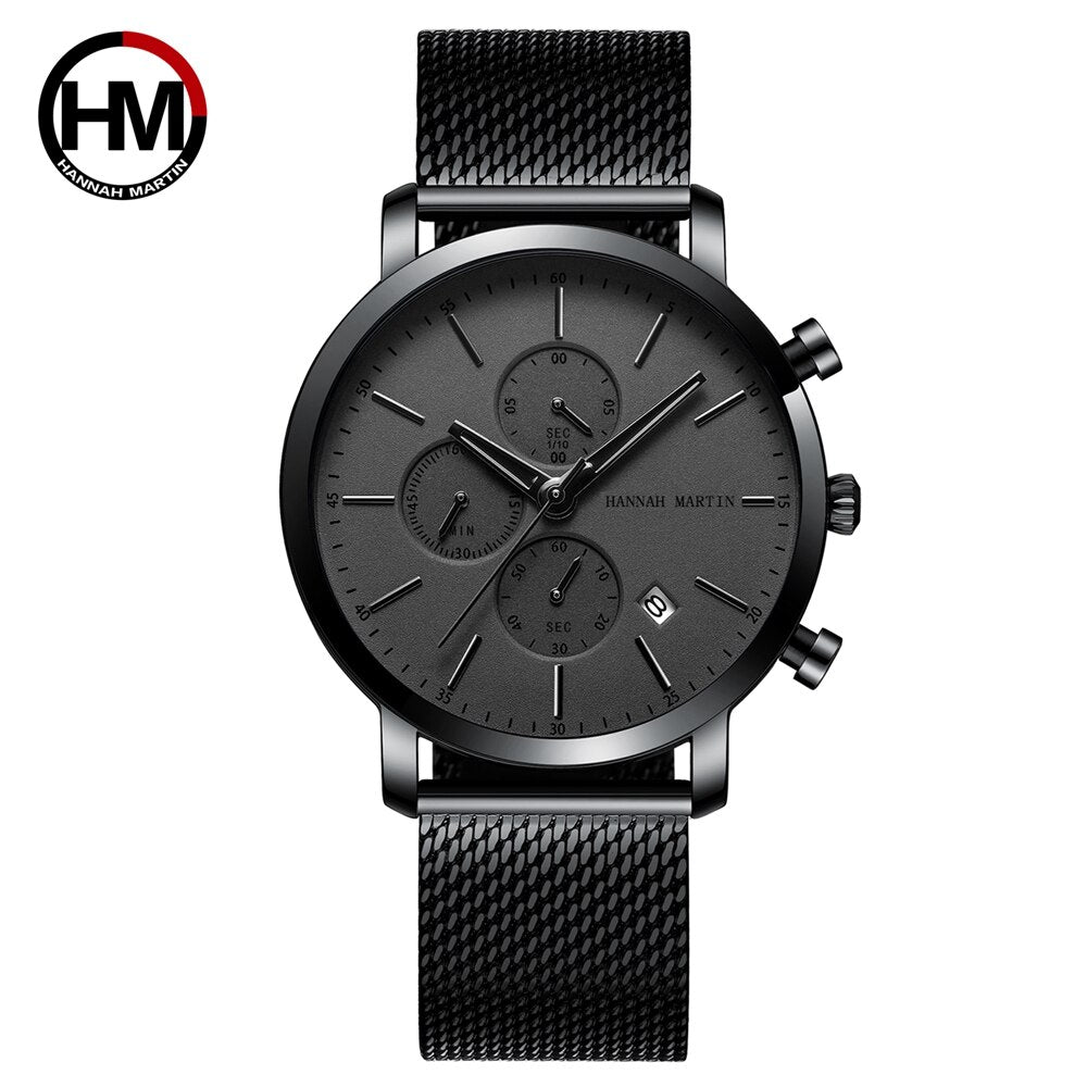 Luxury Fashion Mens Wristwatches Waterproof Male Multi-function Calendar Japanese Movement Quartz Stainless Steel Business Watch - Executive-Skincare