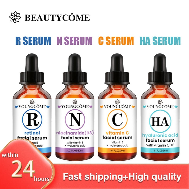 YOUNGCOME 30ml 50ml Vitamin C Retinol Facial Serum Whitening Brightening Moisturizing Lighten Spots Hyaluronic Acid Eyes Essence - Executive-Skincare