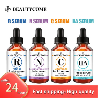 YOUNGCOME 30ml 50ml Vitamin C Retinol Facial Serum Whitening Brightening Moisturizing Lighten Spots Hyaluronic Acid Eyes Essence - Executive-Skincare