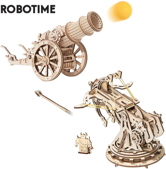 Robotime 3D Wooden Puzzle Medieval Siege Weapons Game Assembly Set Gift for Children Teens Adult War Strategy Toy KW401 KW801 - Executive-Skincare