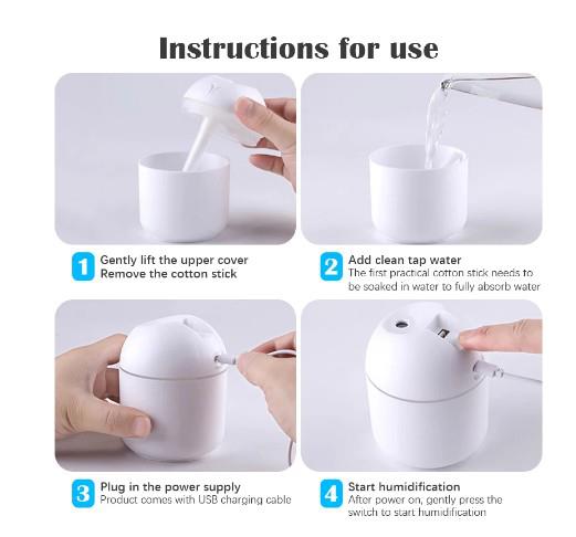 250ML Mini  Ultrasonic Air Humidifier  USB Essential Oil Diffuser  Purifier Aroma Anion Mist Maker - Executive Quality Store