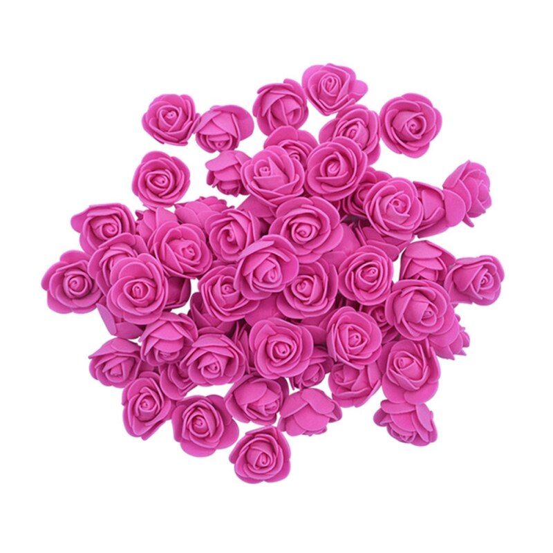 50PCS Artificial Foam Rose Bridal Bouquets Teddy Bear of Roses DIY Gifts Box Wedding Decorative For Wedding Table Valentines Day - Executive-Skincare