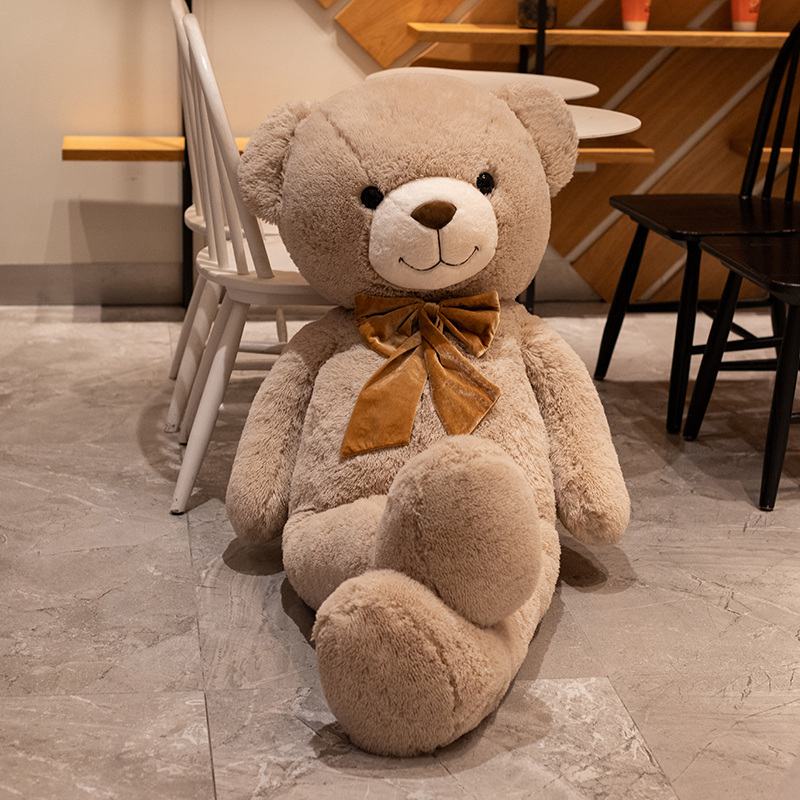 90cm New Teddy Bear Large Plush Stuffed Toys Doll Bow Tie Decorative Fabric Comfortable Girlfriend Sleeping Pillow Sofa Cushion - Executive-Skincare