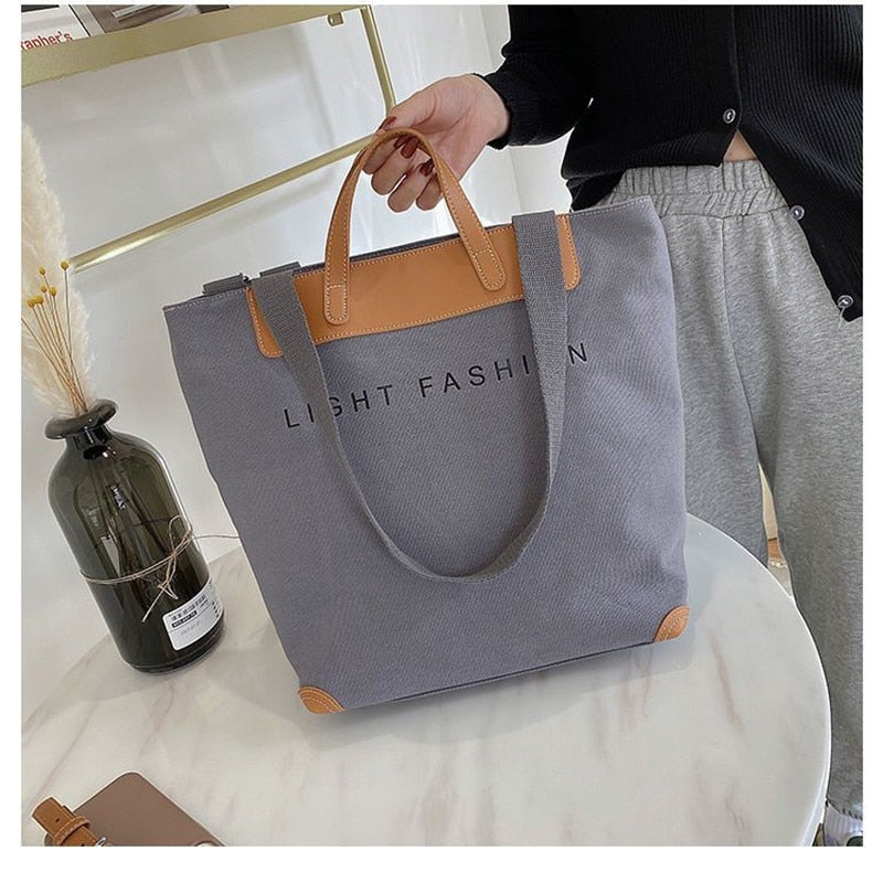 Korean Handbag Leisure Commuting Shoulder Bag Women&#39;s Big Bag Ins New Fashion Women&#39;s Messenger Canvas Tote Bag - Executive-Skincare