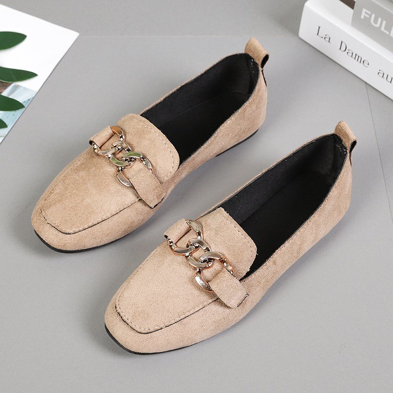 Spring Fashion Flat Shoes Women Quality Metal Slip on Loafer Shoes Ladies Flats Mocassins Big Size 35-41 Sapato Feminino 2021 - Executive-Skincare