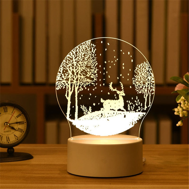 Romantic Love 3D Acrylic Led Lamp for Home Children&#39;s Night Light Table Lamp Birthday Party Decor Valentine&#39;s Day Bedside Lamp - Executive-Skincare