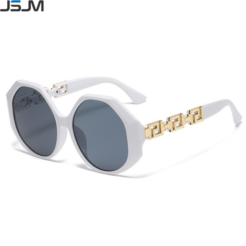 JSJM Brand New Vintage Polygonal Sunglasses Women Retro Shades Luxury Big Frame Sun Glasses UV400 Trendy Traveling Eyewear Gafas - Executive-Skincare