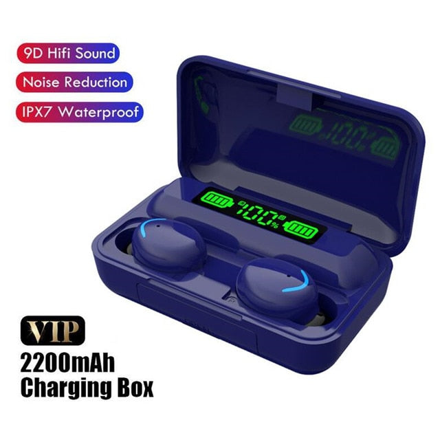 TWS Bluetooth Earphones 2200mAh Charging Box Wireless Headphone Fone Stereo Wireless Headset with Mic Sports Waterproof Earbuds - Executive-Skincare