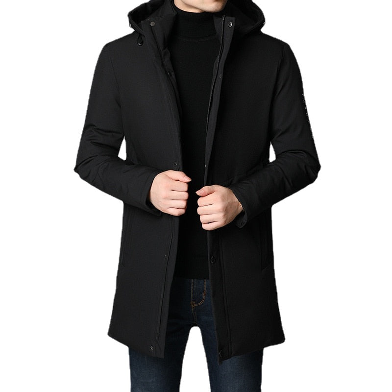 2022 New Brand Casual Fashion Hooded Men Long Parka Winter Jacket Heavy Thick Warm Outerwear Windbreaker Coats Man Clothes S-3XL - Executive-Skincare