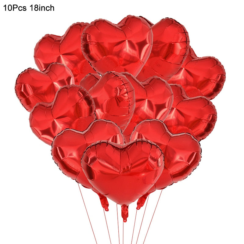 1Set I Love You Hug Bear Balloons Foil Heart Balloon for Wedding Valentine&#39;s Day Party Decoration Baby Shower Birthday Supplies - Executive-Skincare