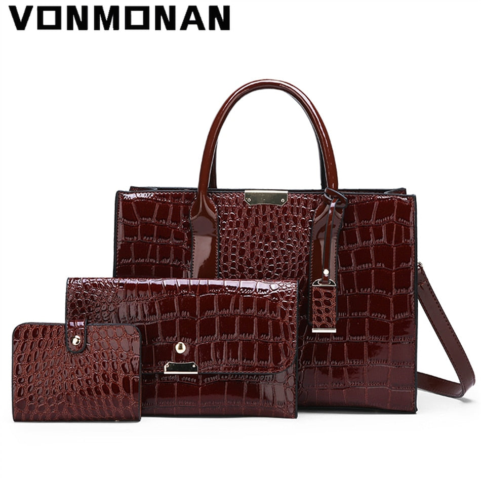 Luxury Patent Leather Women Messenger Bag Crocodile Female Crossbody Shoulder Hand Bags for Women 2022 High Quality Lady Handbag - Executive-Skincare